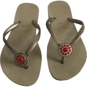 Red Blue Cream Sandals